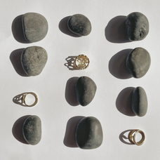 Load image into Gallery viewer, Transverse Waves Handcrafted Ring in Sterling Silver and available in Gold or a Silver Finish with Gemstones