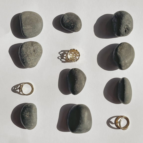 Transverse Waves Handcrafted Ring in Sterling Silver and available in Gold or a Silver Finish with Gemstones