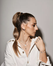 Load image into Gallery viewer, Marguerite Love Necklace Silver with Gemstones