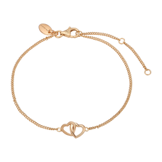 Load image into Gallery viewer, Double Hearts Bracelet in Solid Silver and plated in 18ct Gold