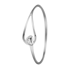 Load image into Gallery viewer, Open Heart Bangle Silver with Gemstones