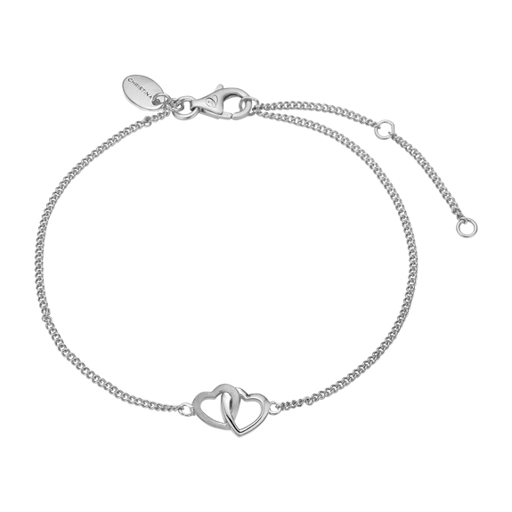 Double Hearts Bracelet Silver