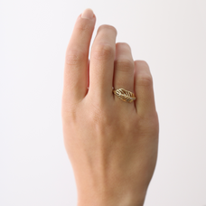 Load image into Gallery viewer, Feather Handcrafted Ring in Sterling Silver and available in Gold or a Silver Finish with Gemstones
