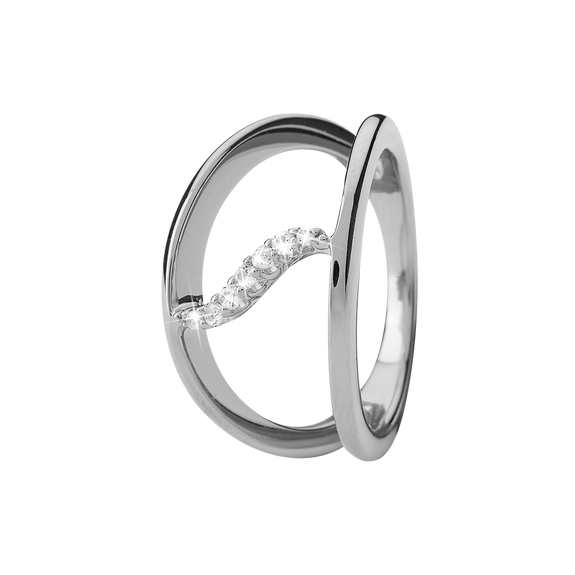 Transverse Waves Handcrafted Ring in Sterling Silver and available in Gold or a Silver Finish with Gemstones