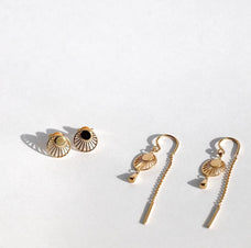 Load image into Gallery viewer, Sunset Stud Earrings handcrafted in Sterling Silver and finished with an 18 Gold plating