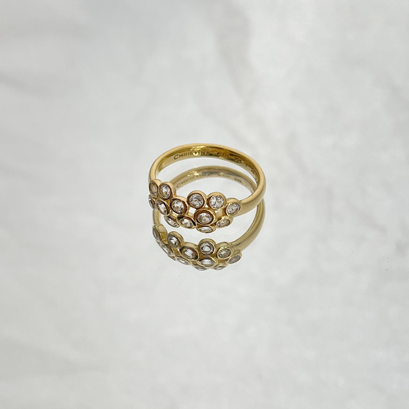 Champagne Love Handcrafted Ring in Sterling Silver and available in Gold or a Silver Finish with Gemstones