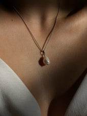 Load image into Gallery viewer, Pearl Dream Pendant with Necklace handcrafted in Silver and finished with an 18ct Gold Finish.On its own or with a Necklaces.