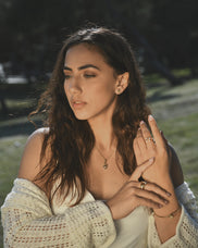 Load image into Gallery viewer, Beauty Stud Earrings handcrafted in Sterling Silver and finished with an 18 Gold plating