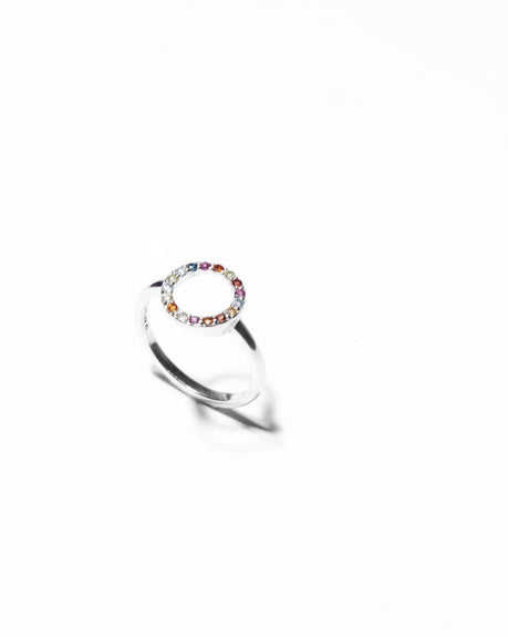 Life Goals Ring with 18 Multi Coloured Genuine Gemstones. Remind yourself of your various life goals and ambitions, and be proud of them with this Multi Coloured Rainbow of Gemstones that adorn this ring. Life Goal Ring, handcrafted in 925 Sterling Silver finished with an 18ct Gold or Rhodium Plating