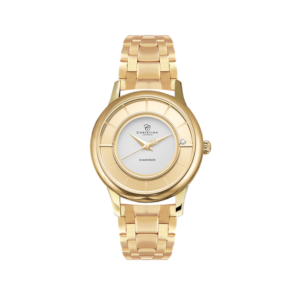 The Christina Collect Swiss Movement Watches are the ultimate arm accessory. You can personalise this watch to reflect your mood and personality. A watch that you can keep looking fresh and fun, by adding gemstones, inserts or by quickly changing your watch strap or watch bracelets, all done easily and quickly. Your watch comes with a moving real Diamond.