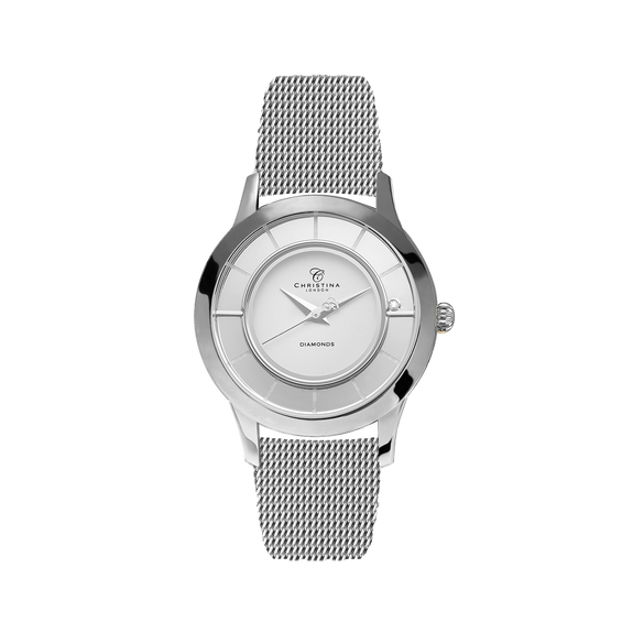 The Christina Collect Swiss Movement Watches are the ultimate arm accessory. You can personalise this watch to reflect your mood and personality. A watch that you can keep looking fresh and fun, by adding gemstones, inserts or by quickly changing your watch strap or watch bracelets, all done easily and quickly. Your watch comes with a moving real Diamond.