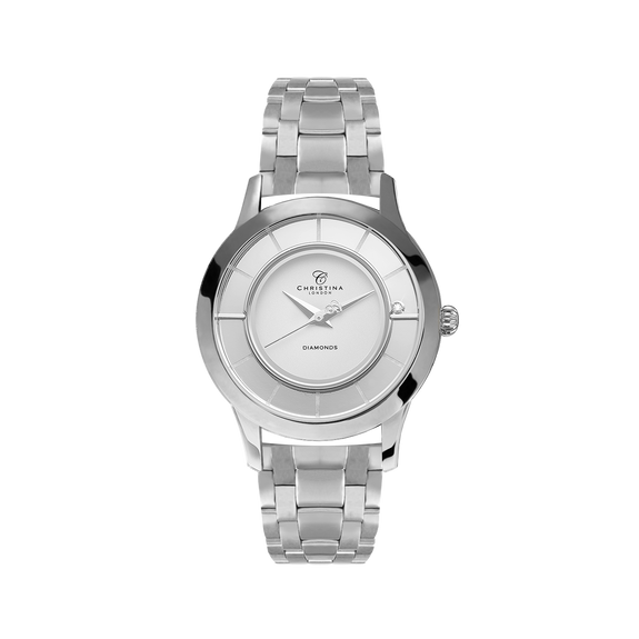 The Christina Collect Swiss Movement Watches are the ultimate arm accessory. You can personalise this watch to reflect your mood and personality. A watch that you can keep looking fresh and fun, by adding gemstones, inserts or by quickly changing your watch strap or watch bracelets, all done easily and quickly. Your watch comes with a moving real Diamond.