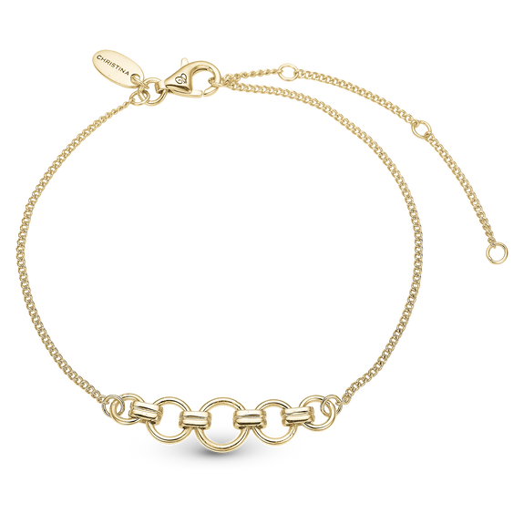 Links Bracelet handcrafted in Sterling Silver and finished with an 18 Gold plating