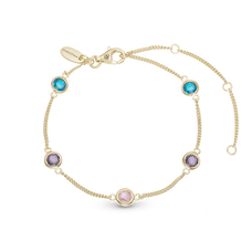 Load image into Gallery viewer, Colourful Champagne Bracelet handcrafted in Sterling Silver and finished with an 18 Gold plating