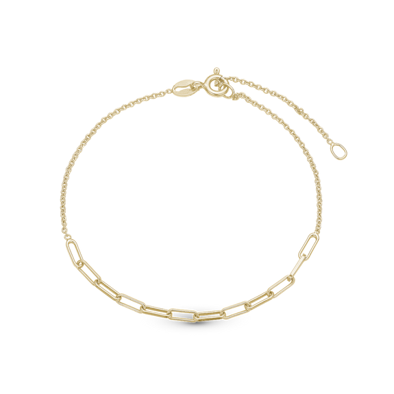 Joined Bracelet handcrafted in Sterling Silver and finished with an 18 Gold plating
