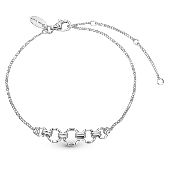 Links Bracelet handcrafted in Sterling Silver and finished with a Rhodium plating