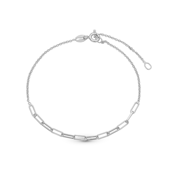 Joined Bracelet handcrafted in Sterling Silver and finished with a Rhodium plating