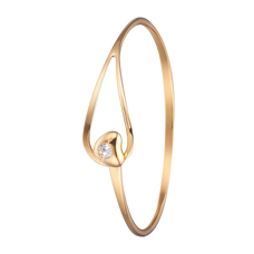 Load image into Gallery viewer, Open Heart Bangle Gold with Gemstones