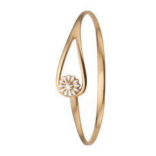 Load image into Gallery viewer, Topaz Marguerite Bangle Gold and White with Gemstones