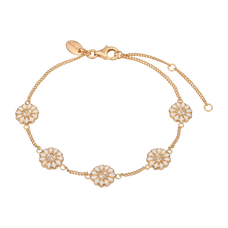 Load image into Gallery viewer, Marguerite Field Bracelet Gold and White with Gemstones