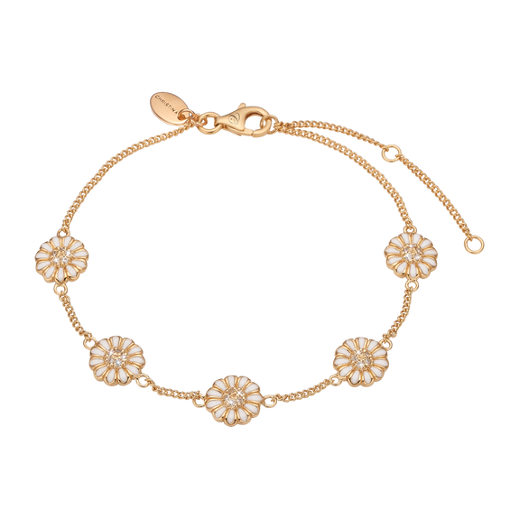 Marguerite Field Bracelet Gold and White with Gemstones