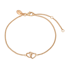 Load image into Gallery viewer, Double Hearts Bracelet in Solid Silver and plated in 18ct Gold 