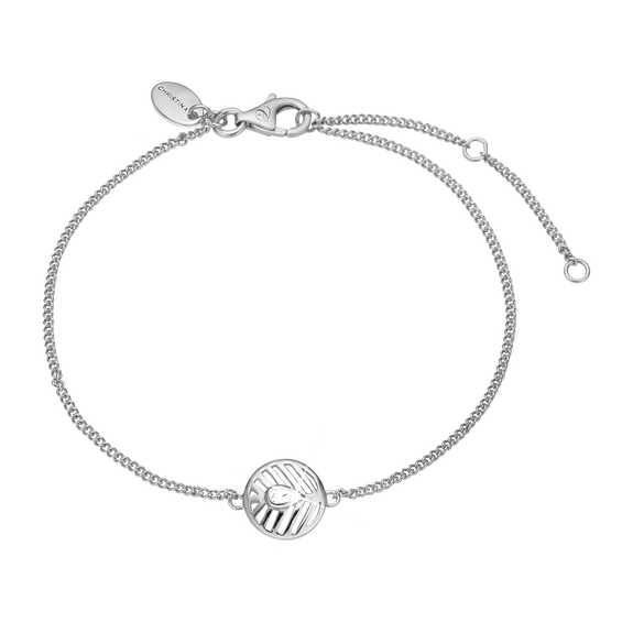 Open Leaf Bracelet Silver with Gemstones
