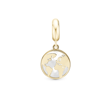 Load image into Gallery viewer, Pearly World Pendant Charm handcrafted in  Silver and finished with an 18ct Gold Plating for charm bracelets.