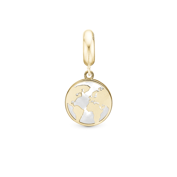 Pearly World Pendant Charm handcrafted in  Silver and finished with an 18ct Gold Plating for charm bracelets.
