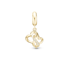 Load image into Gallery viewer, Mothers&#39; True Love Pendant Charm handcrafted in Sterling Silver and finished with an 18ct Gold Plating for charm bracelets.
