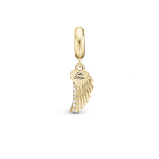 Load image into Gallery viewer, My Angel Pendant Charm handcrafted in Sterling Silver and finished with an 18 ct Gold Plating for charm bracelets.