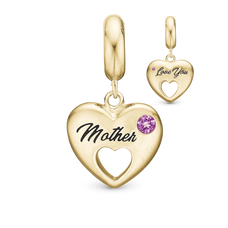 Load image into Gallery viewer, Mother Pendant Charm handcrafted in Sterling Silver and finished with an 18 ct Gold Plating for charm bracelets.
