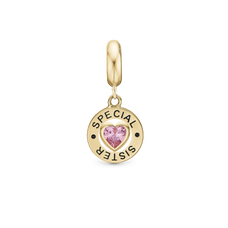 Load image into Gallery viewer, Special Sister Pendant Charm handcrafted in Sterling Silver and finished with an 18 ct Gold Plating for charm bracelets.