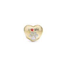 Load image into Gallery viewer, I Love my Pet Bead Charm handcrafted in Sterling Silver and finished with an 18ct Gold Plating for charm bracelets