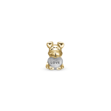 Load image into Gallery viewer, Puppy Love Bead Charm handcrafted in Sterling Silver and finished with an 18 ct Gold Plating for charm bracelets.