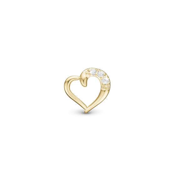 Love Story Bead Charm handcrafted in Sterling Silver and finished with an 18ct Gold Plating for charm bracelets.