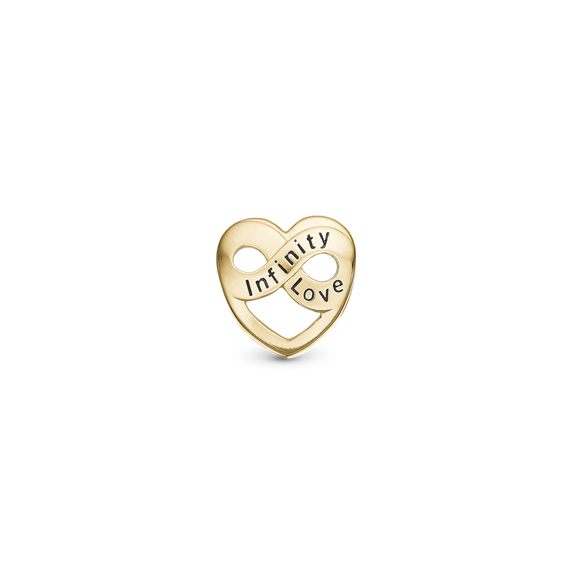 Infinite Love Bead Charm handcrafted in Sterling Silver and finished with an 18ct Gold Plating for charm bracelets.