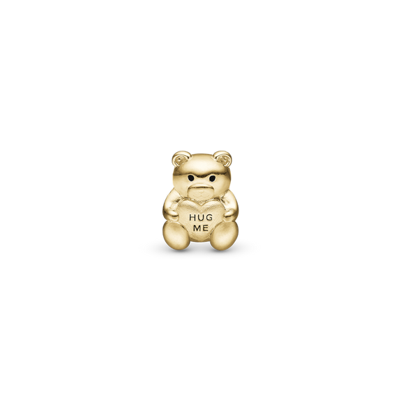 Hug Me Bead Charm handcrafted in Sterling Silver and finished with an 18 ct Gold Plating for charm bracelets.