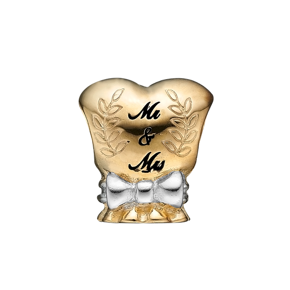Make that special moment in your life last forever with this sterling silver handcrafted Wedding Charm. Celebrate and remember the romance of saying "I do" and let it live on forever.  Handcrafted in Sterling Silver and finished with 18ct Gold or Rhodium Plating