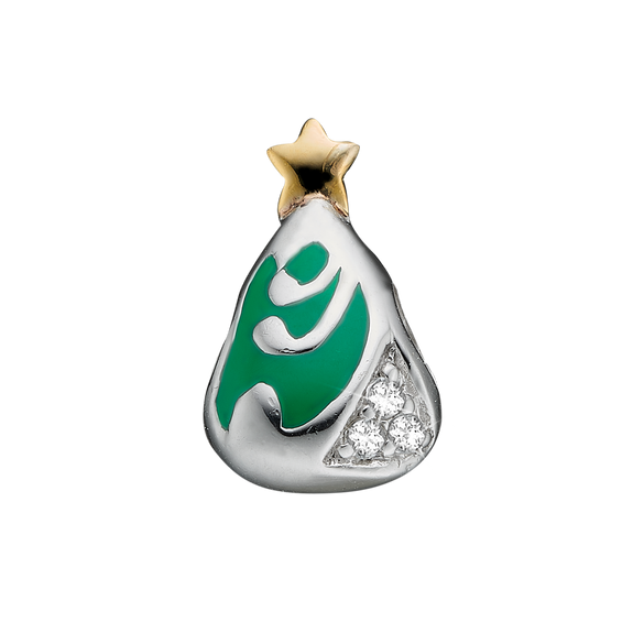 Capture the Magic of Christmas with this handcrafted in 925 Stirling Silver Christmas Tree decorated with Real Topaz Gemstone Baubles and finished with green enamel and an 18ct Gold Plated Star.