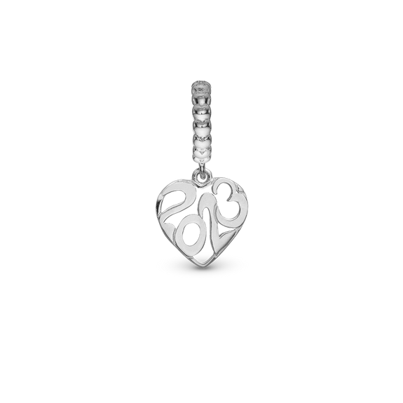 Year 2023 Pendant Charm handcrafted in Sterling Silver and fits most charm bracelets
