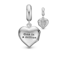 Load image into Gallery viewer, One in a Million Pendant Charm handcrafted in Sterling Silver and fits most charm bracelets