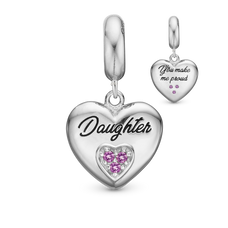 Load image into Gallery viewer, Daughter Pendant Charm handcrafted in Sterling Silver and fits most charm bracelets