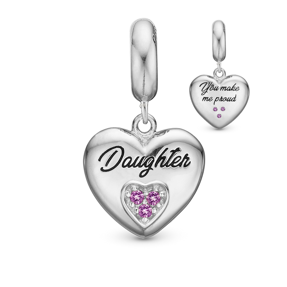 Daughter Pendant Charm handcrafted in Sterling Silver and fits most charm bracelets