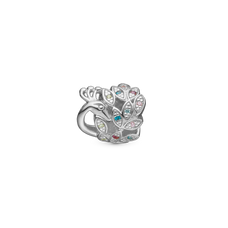 Load image into Gallery viewer, Peacock Bead Charm handcrafted in Sterling Silver and fits most charm bracelets