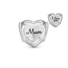 Load image into Gallery viewer, Mum Bead Charm handcrafted in Sterling Silver and fits most charm bracelets
