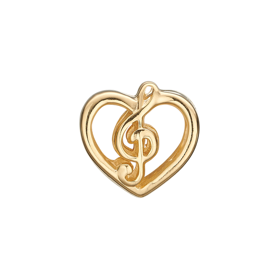 Music Love Bead Charm, Hand Crafted in 925 Sterling Silver finished with either Rhoduim Plating or 18kt Gold