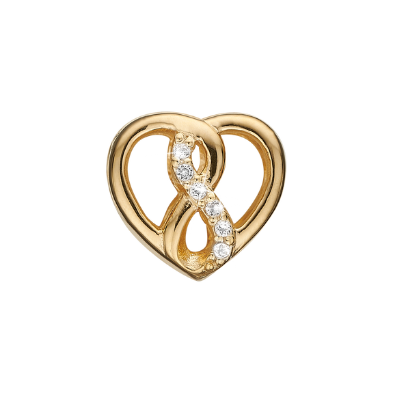 Eternity Bead Charm, Hand Crafted in 925 Sterling Silver finished with either Rhoduim Plating or 18kt Gold and further embellished with Six White Topaz  gemstones