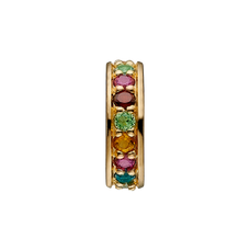 Load image into Gallery viewer, Be Proud to remind yourself of various life goals and ambitions with the Multi Coloured Rainbow of Gemstones that adorn Christina Global Goals Charm. Handcrafted in Sterling Silver and further embellished with multiple Genuine Rhodolite, Madeira Citrin, Peridot, Garnet, Citrin, London Blue &amp; Swiss Blue Topaz Stones