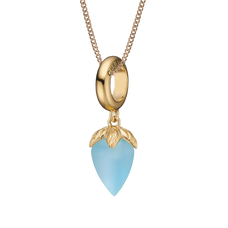 Load image into Gallery viewer, The Blue Chalcedony Pendant and Necklace.  The Colourful Collection by Christina is the perfect way to add a beautiful and colourful REAL gemstone to your jewellery collection.  The Blue Chalcedony is the gemstone of wisdom, virtue and good fortune and it is cut beautifully to make this wonderful pendant